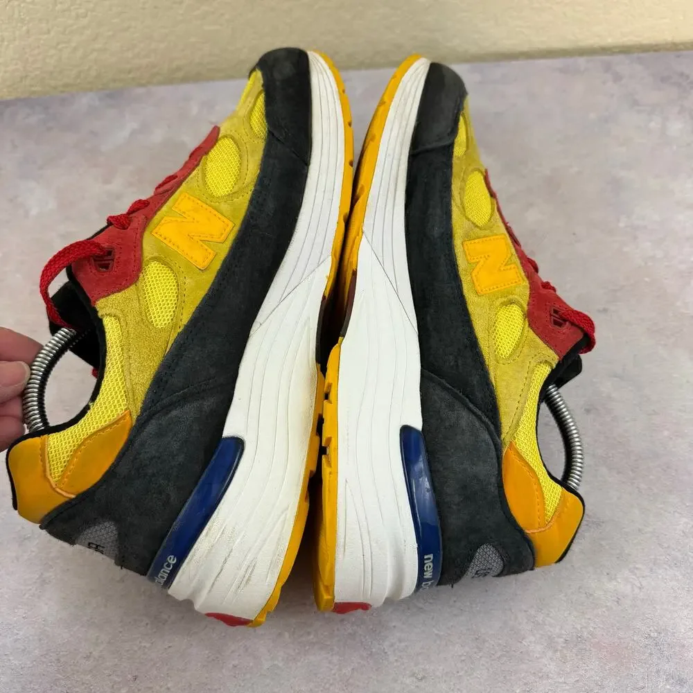 New Balance 992 Atomic Yellow Red Black Size 10 Made In USA M992DM